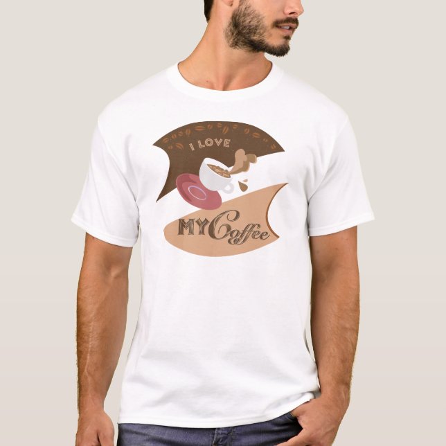 Ich liebe meinen Kaffee Retro Java T-Shirt (Vorderseite)