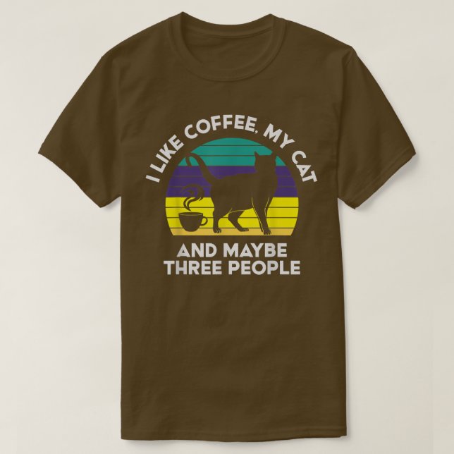 Ich Liebe meinen Kaffee und meinen Chat  T-Shirt (Design vorne)