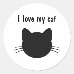 Ich Liebe meinen Katzenaufkleber Runder Aufkleber
