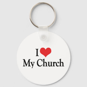 Ich liebe meinen Kirchenanhänger Schlüsselanhänger