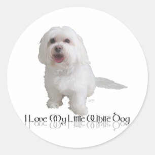 Ich liebe meinen kleinen weißen Hund - Havanese Runder Aufkleber