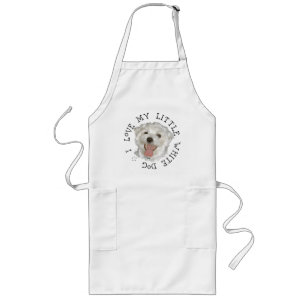 Ich liebe meinen kleinen weißen Hund Maltese Lange Schürze