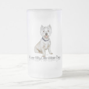 Ich liebe meinen kleinen weißen Hund - Westie Mattglas Bierglas