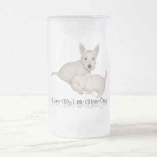 Ich liebe meinen kleinen weißen Hund - Westie-Welp Mattglas Bierglas