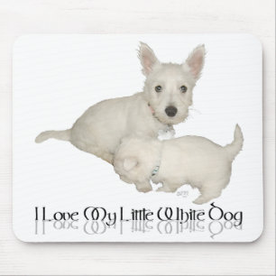 Ich liebe meinen kleinen weißen Hund - Westie-Welp Mousepad
