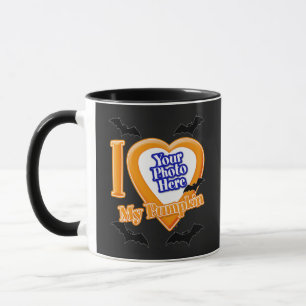 Ich Liebe meinen Kürbis mit deinem Foto mit Fleder Tasse