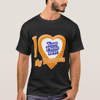 Ich Liebe meinen Kürbis mit deinem Foto T-Shirt