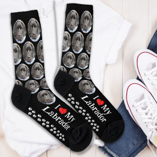 Ich liebe meinen Labrador Individuelles Hundegesic Socken