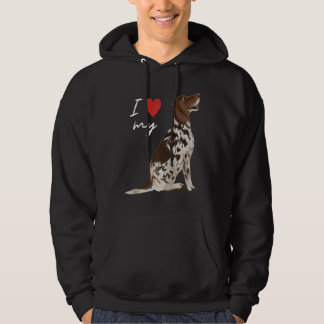 Ich liebe meinen Leber- und weißen englischen Poin Hoodie