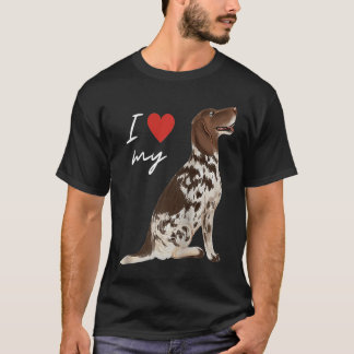 Ich liebe meinen Leber- und Weißer English-Pointer T-Shirt