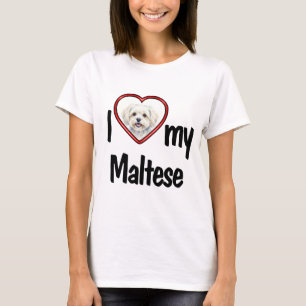 Ich liebe meinen Malteser - Red Heart Foto deines T-Shirt
