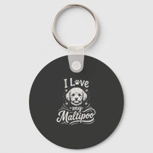 Ich liebe meinen Maltipoo-Hundefreund Schlüsselanhänger