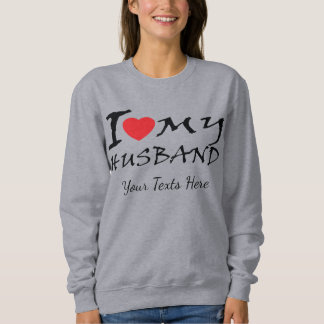 Ich liebe meinen Mann Text mit rotem Herzsymbol fü Sweatshirt