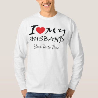 Ich liebe meinen Mann Text mit rotem Herzsymbol fü T-Shirt