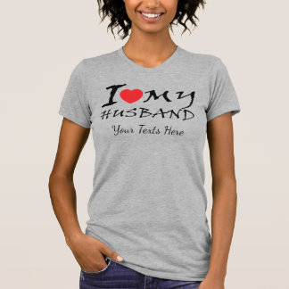 Ich liebe meinen Mann Text mit rotem Herzsymbol fü T-Shirt