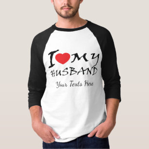 Ich liebe meinen Mann Text mit rotem Herzsymbol fü T-Shirt