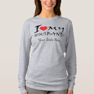 Ich liebe meinen Mann Text mit rotem Herzsymbol fü T-Shirt