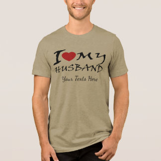 Ich liebe meinen Mann Text mit rotem Herzsymbol fü Tri-Blend Shirt
