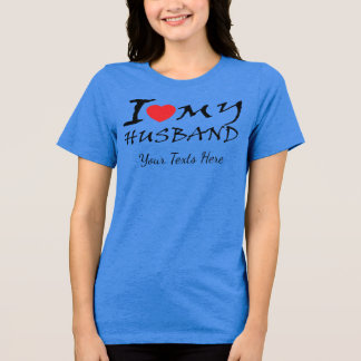 Ich liebe meinen Mann Text mit rotem Herzsymbol fü Tri-Blend Shirt