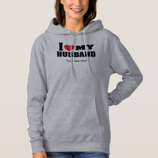 Ich liebe meinen Mann Text mit rotem Herzsymbol Hoodie