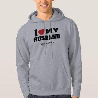 Ich liebe meinen Mann Text mit rotem Herzsymbol Hoodie