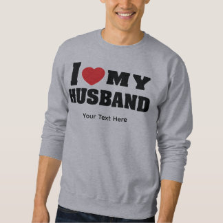 Ich liebe meinen Mann Text mit rotem Herzsymbol Sweatshirt