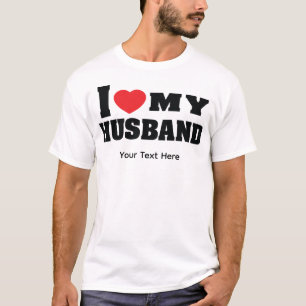Ich liebe meinen Mann Text mit rotem Herzsymbol T-Shirt