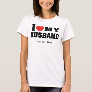 Ich liebe meinen Mann Text mit rotem Herzsymbol T-Shirt