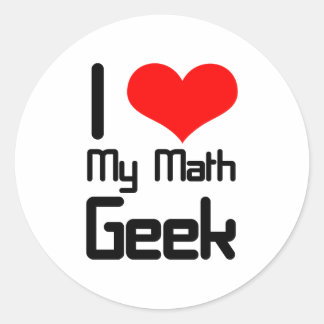 Ich Liebe meinen Mathematik-Geek Runder Aufkleber