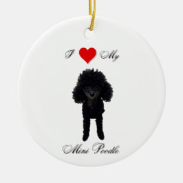 Ich Liebe meinen Mini-Poodle-Standard Keramik Ornament