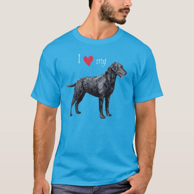 Ich Liebe meinen mit Curly überzogenen Retriever T-Shirt (Vorderseite)