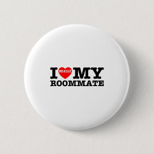 Ich liebe meinen Mitbewohner Herz Lustige Partyges Button