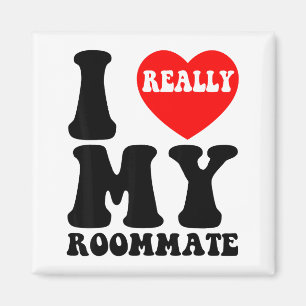 Ich liebe meinen Mitbewohner Herz Lustige Partyges Magnet