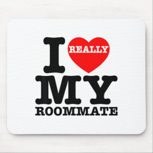 Ich liebe meinen Mitbewohner Herz Lustige Partyges Mousepad