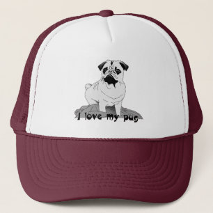Ich Liebe meinen Mops! LKW Hut Truckerkappe