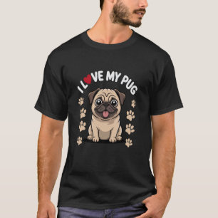 Ich liebe meinen Mops süßer Hundebesitzer T-Shirt