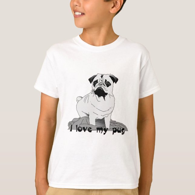 Ich Liebe meinen Mops! T-Shirt (Vorderseite)