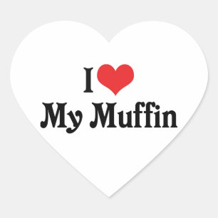Ich Liebe meinen Muffin Herz-Aufkleber