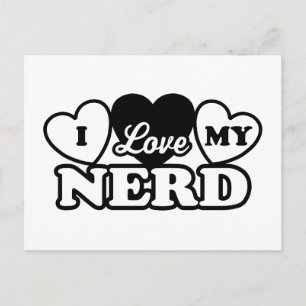 Ich Liebe meinen Nerd Postkarte
