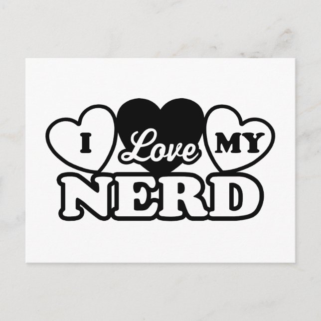 Ich Liebe meinen Nerd Postkarte (Vorderseite)