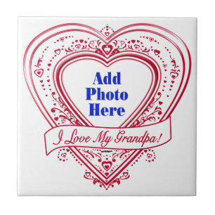 Ich Liebe meinen Opa! Foto Red Hearts Fliese