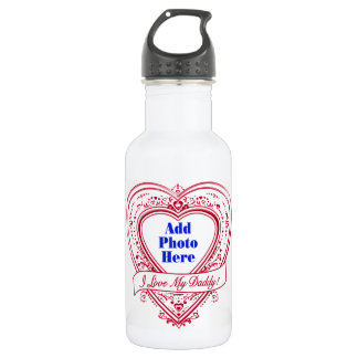 Ich Liebe meinen Papa! Foto Red Hearts Trinkflasche
