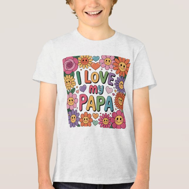 Ich liebe meinen Papa Tri-Blend Shirt (Vorderseite)