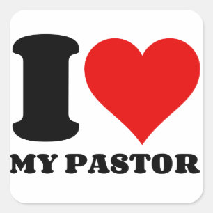 ICH LIEBE MEINEN PASTOR QUADRATISCHER AUFKLEBER