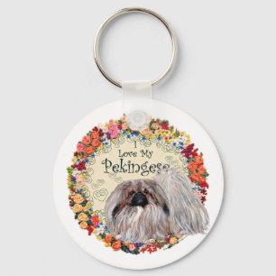 Ich liebe meinen Pekingese Schlüsselanhänger