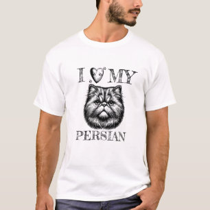 Ich liebe meinen Perser, Katze und Pfotenabdrücke T-Shirt