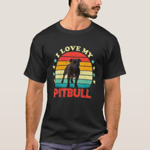 Ich liebe meinen Pitbull Männer Frauen lieben schw T-Shirt