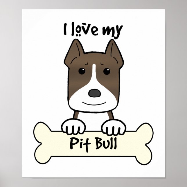 Ich Liebe meinen Pitbull Poster (Vorne)