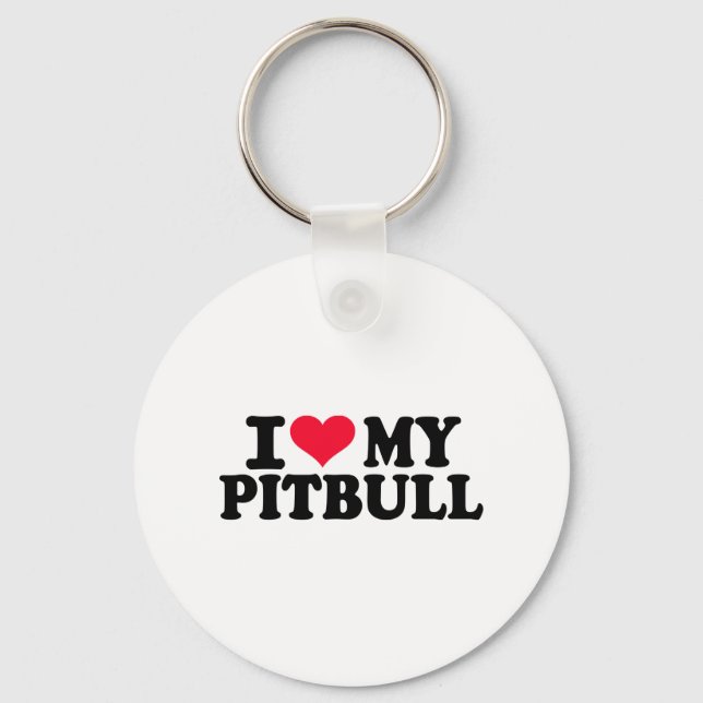 Ich Liebe meinen Pitbull Schlüsselanhänger (Vorderseite)