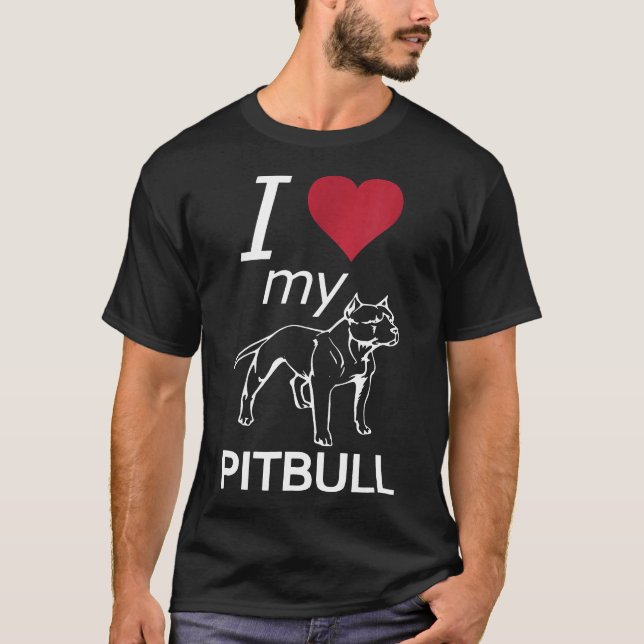Ich Liebe meinen Pitbull T-Shirt (Vorderseite)